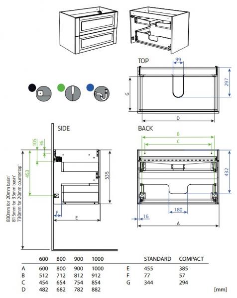 Hafa Grace 90 underskab - Hvid mat rammefront Hafa Grace 90 underskab - Hvid mat rammefront