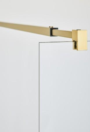 Hafa Infinity bruseniche m/fast væg - Klar glas - Messing - 90x90 cm Hafa Infinity bruseniche m/fast væg - Klar glas - Messing - 90x90 cm