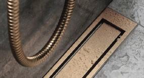 Unidrain afløb 800 mm/10 mm ramme - Børstet kobber Unidrain afløb 800 mm/10 mm ramme - Børstet kobber