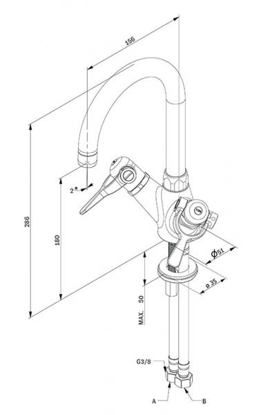 Toni SP håndvaskbatteri med Ø 150mm tud - Ægte messing Toni SP håndvaskbatteri med Ø 150mm tud - Ægte messing