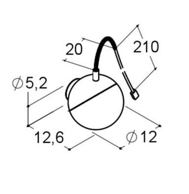 Dansani Bubble LED-lampe til spejl m/lysstyring Ø120mm - Mat sort Dansani Bubble LED-lampe til spejl m/lysstyring Ø120mm - Mat sort