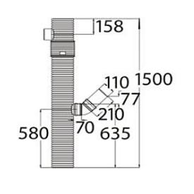 Uponor tagnedløbsbrønd 200/110x1500mm, med drejelig top og lige indløb Uponor tagnedløbsbrønd 200/110x1500mm, med drejelig top og lige indløb