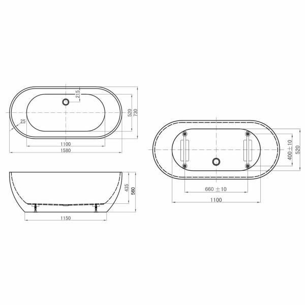 Westerberg Sense badekar 1600 - Hvid Westerberg Sense badekar 1600 - Hvid