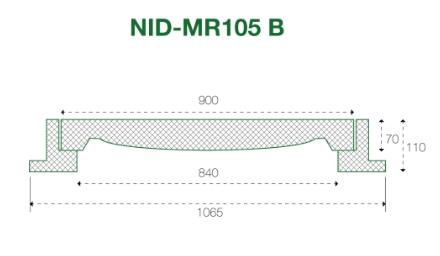 NID 800 mm karm/dæksel, rund, fast, 12,5 t, komposit NID 800 mm karm/dæksel, rund, fast, 12,5 t, komposit