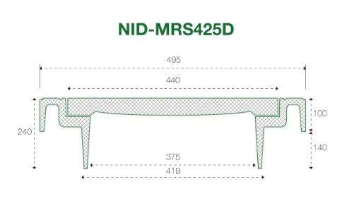 NID 425 mm karm/dæksel m/lås, firkantet, fast, 40 t, komposit NID 425 mm karm/dæksel m/lås, firkantet, fast, 40 t, komposit