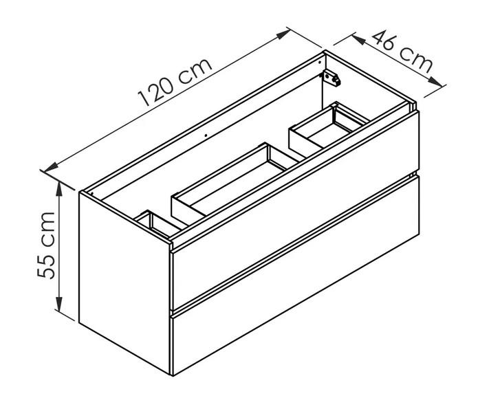 Allibert Lunik 120 vaskeskab m/skuffer - Naturlig eg Allibert Lunik 120 vaskeskab m/skuffer - Naturlig eg