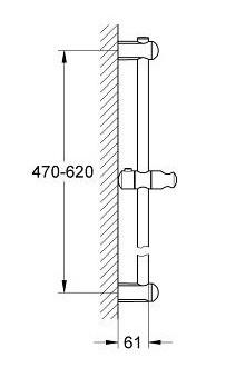Grohe Euphoria brusestang 60 cm i krom Grohe Euphoria brusestang 60 cm i krom