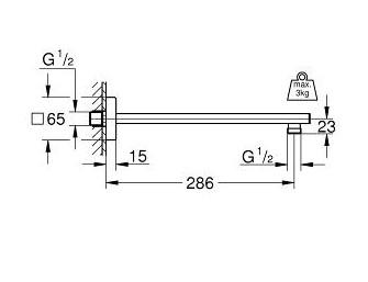 Grohe Rainshower brusearm - Firkantet Grohe Rainshower brusearm - Firkantet