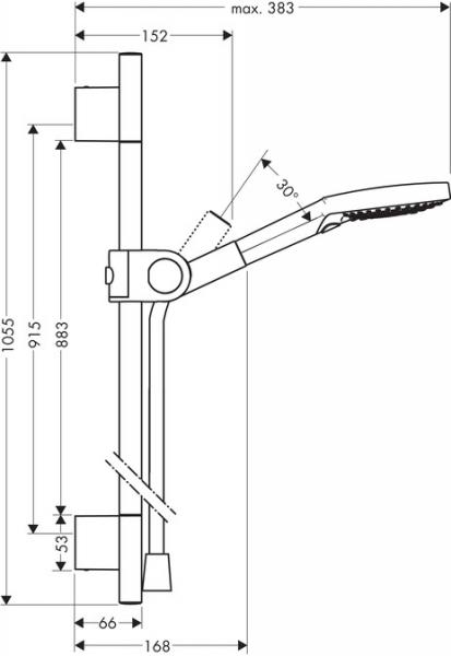 Hansgrohe Axor Uno brusesæt 90 cm m/ 3 jet håndbruser - Børstet rødguld Hansgrohe Axor Uno brusesæt 90 cm m/ 3 jet håndbruser - Børstet rødguld