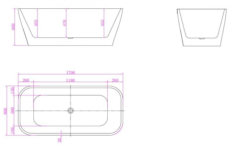 Ideavit Delia fritstående badekar 1700 x 800 mm - Mat hvid Ideavit Delia fritstående badekar 1700 x 800 mm - Mat hvid