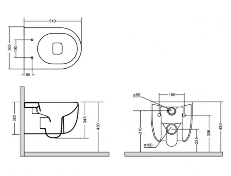 Lavabo Glomp rimless væghængt toilet - Mat grå Lavabo Glomp rimless væghængt toilet - Mat grå