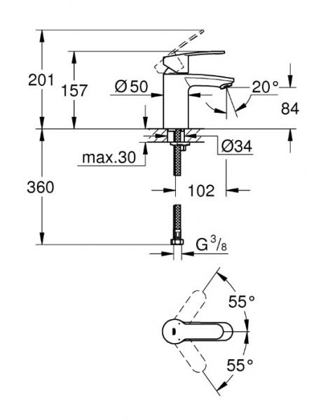 Grohe Eurostyle Cosmopolitan håndvaskarmatur m/EcoJoy - Krom Grohe Eurostyle Cosmopolitan håndvaskarmatur m/EcoJoy - Krom