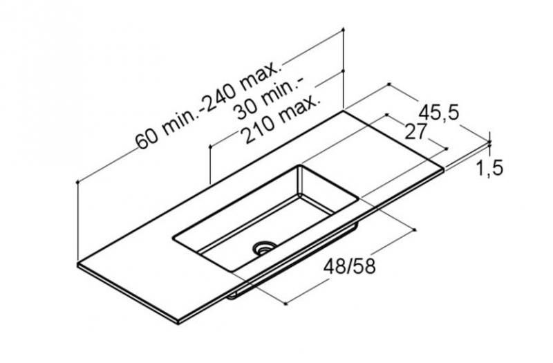 Dansani YOU Minore møbelvask specialmål B100-119 cm - Hvid mat Dansani YOU Minore møbelvask specialmål B100-119 cm - Hvid mat