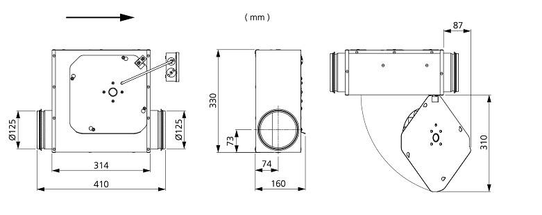 Lindab LPKB 125 C1 kanalventilator Lindab LPKB 125 C1 kanalventilator