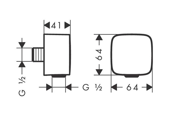 Axor ShowerSolutions slangeudtag softsquare 1/2" - Børstet rødguld Axor ShowerSolutions slangeudtag softsquare 1/2" - Børstet rødguld