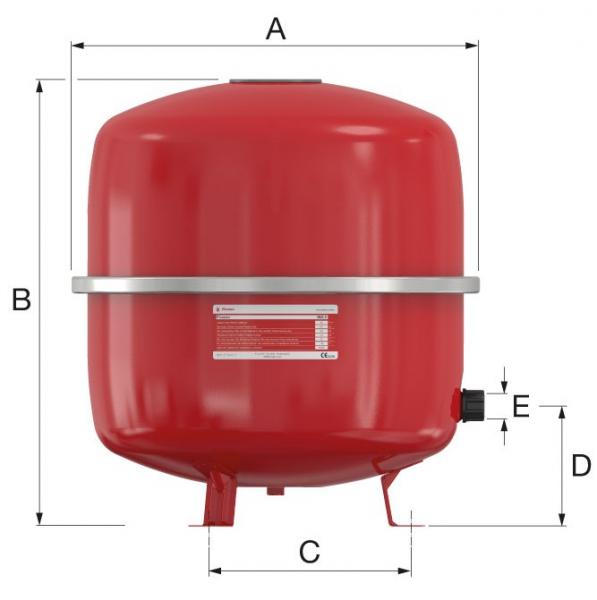 Flexcon ekspansionsbeholder 50 liter 0,5 bar Flexcon ekspansionsbeholder 50 liter 0,5 bar