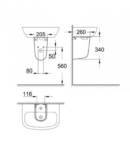 Grohe Bau halvsøjle Grohe Bau halvsøjle