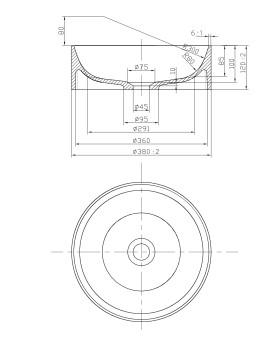 Primy R2 Ø38 Solid Surface bowlevask - Uden overløb - Hvid mat Primy R2 Ø38 Solid Surface bowlevask - Uden overløb - Hvid mat