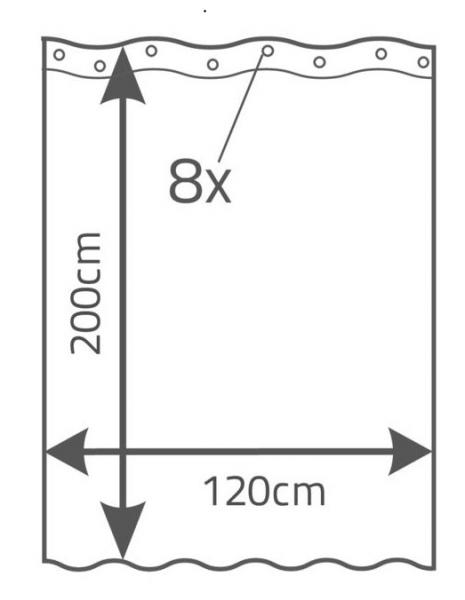 RIDDER Eco Tekstil badeforhæng - 120 x 20 cm - Hvid satin RIDDER Eco Tekstil badeforhæng - 120 x 20 cm - Hvid satin