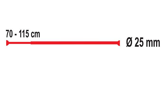 Ridder teleskopstang til badeforhæng - 70-115 cm - Hvid Ridder teleskopstang til badeforhæng - 70-115 cm - Hvid