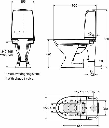 Ifö Spira gulvtoilet 6270 m/Rimfree og Ifø clean - Med åben S-lås Ifö Spira gulvtoilet 6270 m/Rimfree og Ifø clean - Med åben S-lås