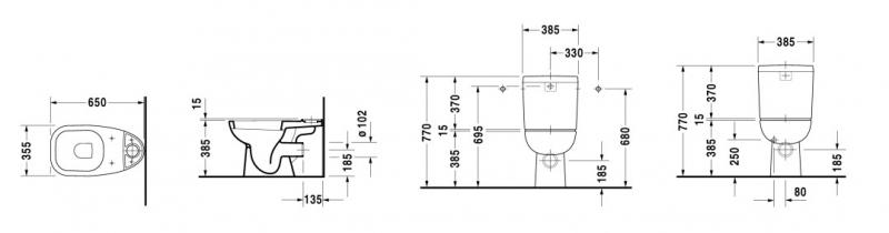 Duravit D-code gulvstående toilet 211109 u/cisterne Duravit D-code gulvstående toilet 211109 u/cisterne