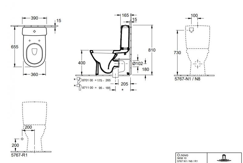 Villeroy & Boch O.Novo underdel t/gulvtoilet Villeroy & Boch O.Novo underdel t/gulvtoilet