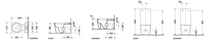 Duravit Starck 1 toilet m/universallås uden cisterne Duravit Starck 1 toilet m/universallås uden cisterne