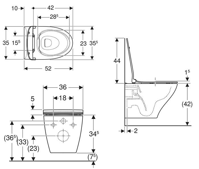 Ifö Spira Modern Rimless væghængt toilet m/sæde og Ifö Clean Ifö Spira Modern Rimless væghængt toilet m/sæde og Ifö Clean