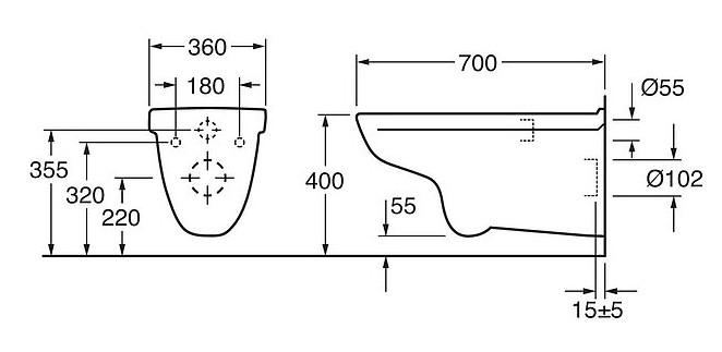 Gustavsberg 4G01 Care rimless væghængt toilet Gustavsberg 4G01 Care rimless væghængt toilet