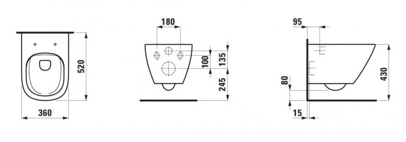 Laufen Lua RIMless væghængt toilet inkl. sæde m/softclose Laufen Lua RIMless væghængt toilet inkl. sæde m/softclose
