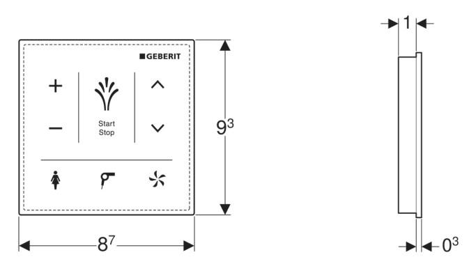 Vægkontrolpanel til Geberit AquaClean - Sort glas Vægkontrolpanel til Geberit AquaClean - Sort glas