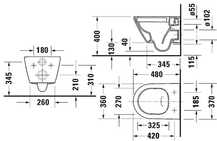 Duravit D-Neo kompakt væghængt toilet m/sæde med SoftClose Duravit D-Neo kompakt væghængt toilet m/sæde med SoftClose
