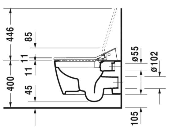 Duravit ME by Starck Rimless hængeskål m/wonderglis til sensowash sæde Duravit ME by Starck Rimless hængeskål m/wonderglis til sensowash sæde