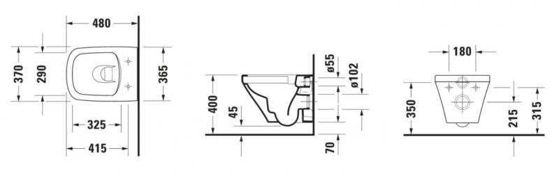 Duravit DuraStyle Compact Rimless væghængt toilet inkl. sæde Duravit DuraStyle Compact Rimless væghængt toilet inkl. sæde