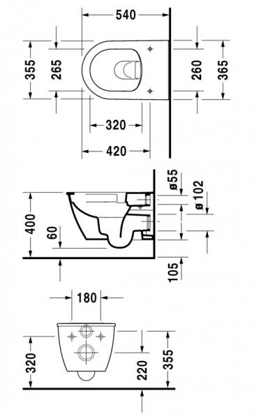 Duravit Darling New Rimless væghængt toilet m/wondergliss Duravit Darling New Rimless væghængt toilet m/wondergliss