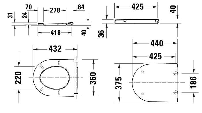 Duravit D-code overlappende toiletsæde m/SoftClose og QuickRelease Duravit D-code overlappende toiletsæde m/SoftClose og QuickRelease