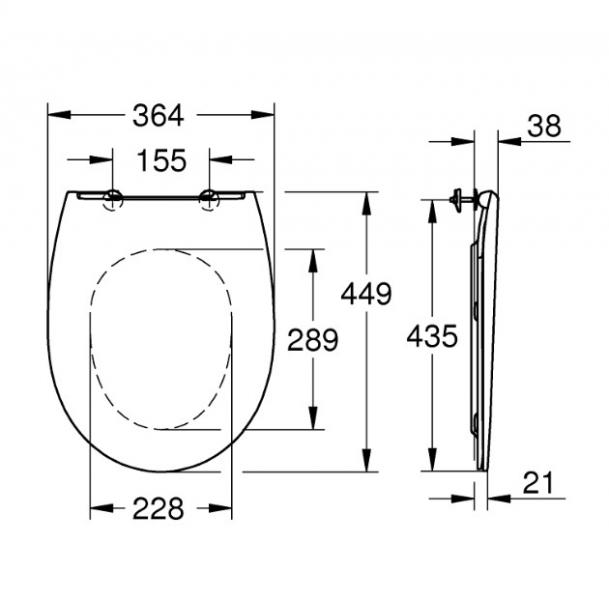 Grohe Bau slim toiletsæde m/SoftClose og QuickRelease Grohe Bau slim toiletsæde m/SoftClose og QuickRelease
