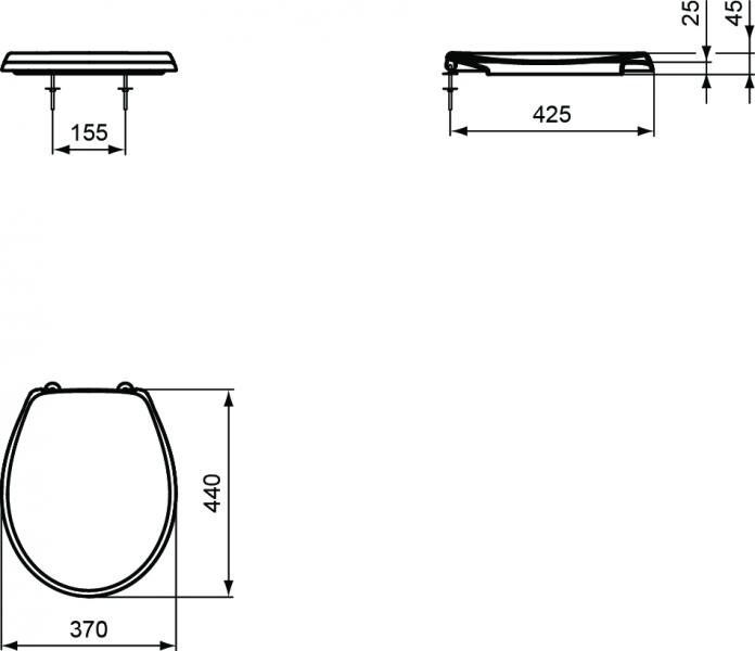 Ideal Standard Eurovit toiletsæde m/softclose Ideal Standard Eurovit toiletsæde m/softclose