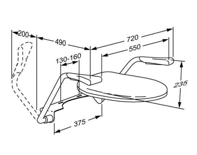 Pressalit TMA 2 armstøtte inkl. sæde til montering på toilet Pressalit TMA 2 armstøtte inkl. sæde til montering på toilet