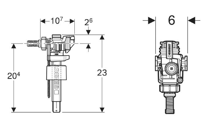 Geberit 383 svømmeventil 3/8" Geberit 383 svømmeventil 3/8"