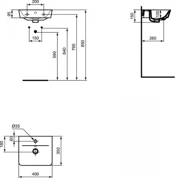 Ideal Standard 35 badeværelsesmøbel - Mat sort Ideal Standard 35 badeværelsesmøbel - Mat sort