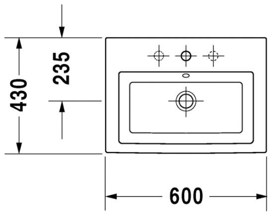 Duravit 2nd floor 60 håndvask t/nedfældning Duravit 2nd floor 60 håndvask t/nedfældning