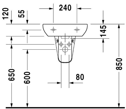 Duravit D-Code 45 håndvask t/væg Duravit D-Code 45 håndvask t/væg