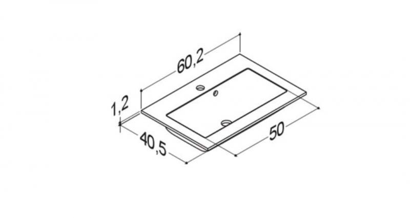 Dansani Shape Solid 60 møbelvask - 1 hanehul - Hvid mat Dansani Shape Solid 60 møbelvask - 1 hanehul - Hvid mat