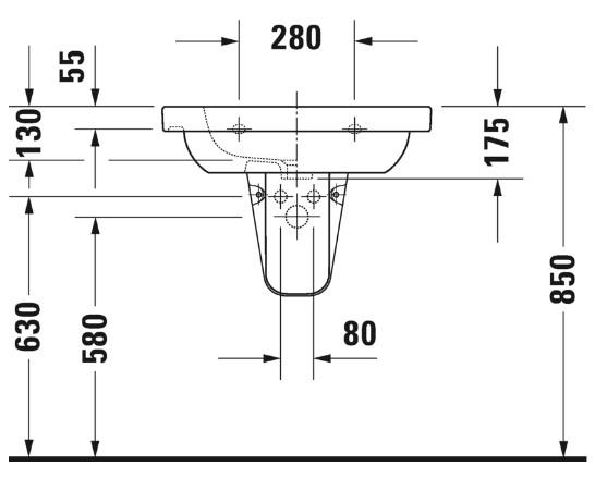 Duravit D-Code 65 håndvask t/væg eller møbel - 1 hanehul Duravit D-Code 65 håndvask t/væg eller møbel - 1 hanehul