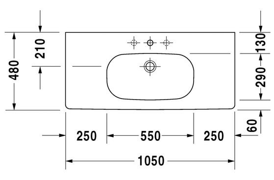 Duravit D-Code 105 møbelvask Duravit D-Code 105 møbelvask