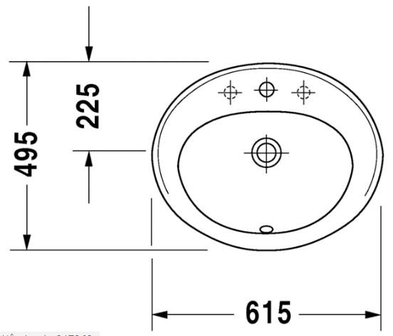 Duravit Duraplus vask t/nedfældning 62 cm Duravit Duraplus vask t/nedfældning 62 cm