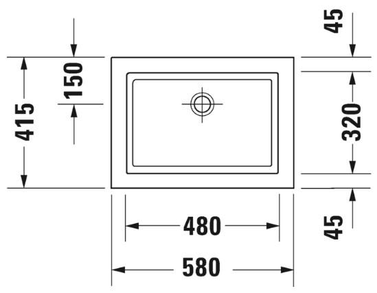 Duravit 2nd floor 58 håndvask t/nedfældning - Uden hanehul Duravit 2nd floor 58 håndvask t/nedfældning - Uden hanehul
