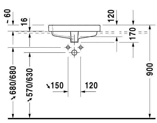 Duravit Vero 50 håndvask t/ nedfældning Duravit Vero 50 håndvask t/ nedfældning
